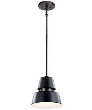 Lozano 9"W 1-Light Black Finish Metal Cone Shade Indoor/Outdoor Pendant Light by Kichler