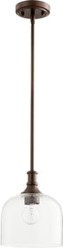 8"W Richmond 1-light Pendant Oiled Bronze w/ Clear/Seeded