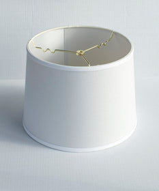 14"W x 10"H White Linen Drum Lampshade