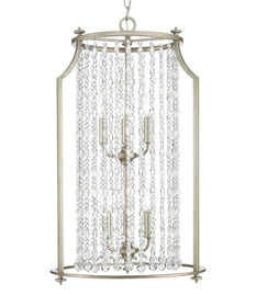 Desiree 6-Light 18"w Pendant Foyer Hanging Light Fixture Silver Ridge Grey Finish by Progress