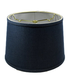 12"W x 8"H Hardback Shallow Drum Lamp Shade Textured Slate