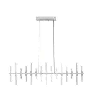 Alsy 43"W Modern Chic LED Chrome Finish Island Pendant Dining Light Fixture