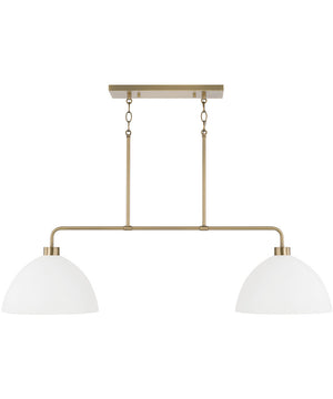 Ross 2-Light Island Aged Brass and White