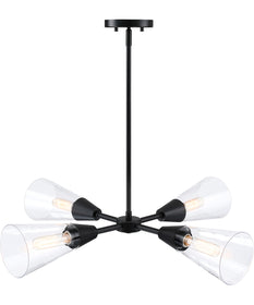 Norro 4 Light Chandelier  Matte Black