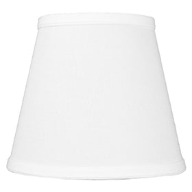 8"W x 7"H Empire Hardback White Linen Edison Clip-On Lampshade