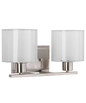 Invite 2-Light 15"w Bath Vanity Light Fixture Brushed Nickel Finish by Progress