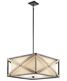 Cahoon 26"W 4-Light Anvil Iron Pendant/Semi-Flush Mount Light by Kichler