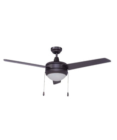50" Contempo 3-Blade Ceiling Fan Oil Rubbed Bronze Finish with Integrated LED Light