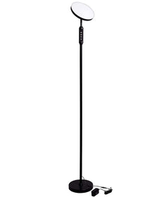 63"H LED Torchiere Floor Lamp (5 Color Settings) 2100 Lumens Dimmable Black Metal with Remote