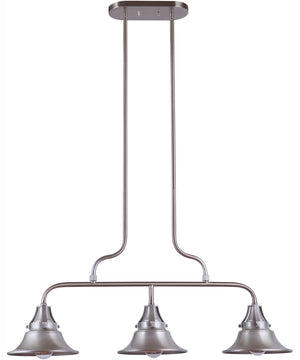 Union 3-Light Island Satin Aluminum
