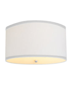 Moderne Flush Mount Conversion Kit 18"w White Linen  Shallow Drum Lampshade