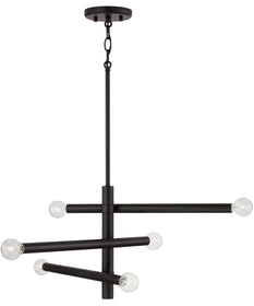 Zane 6-Light Chandelier Matte Black