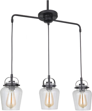 Trystan 3-Light Island Pendant Flat Black
