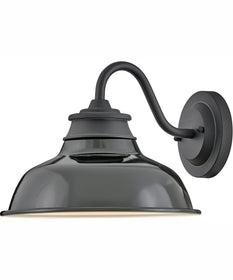 Wallace 1-Light Small Gooseneck Barn Light in Museum Black with Gloss Black accent