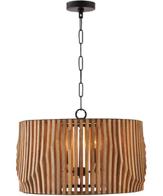 Archer 4-Light Pendant Light Wood and Matte Black