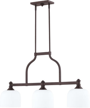 38"W Richmond 3-light Kitchen Island Light Oiled Bronze